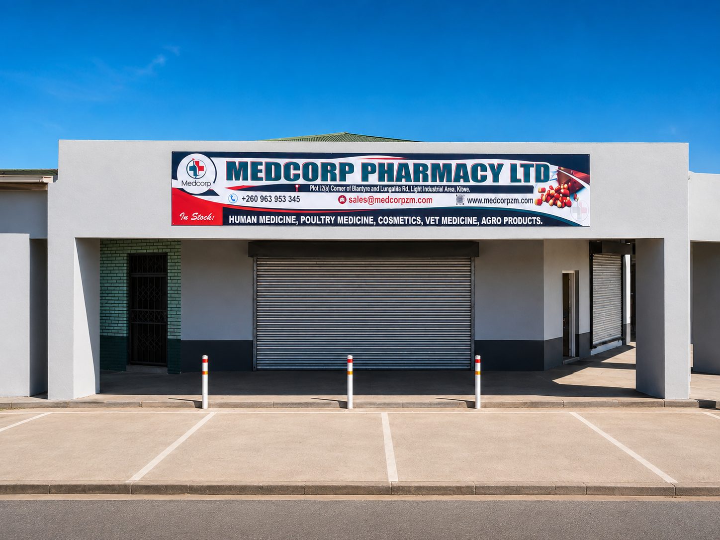 Medcorp Pharmacy premises in the Light Industrial Area, Kitwe
